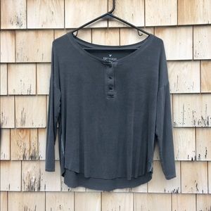 American Eagle Soft & Sexy henley tee, size M, EUC